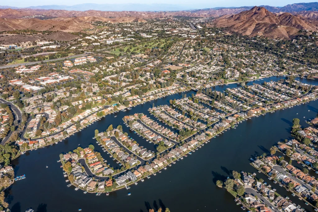 HDR aerial drone photography of property and surroundings