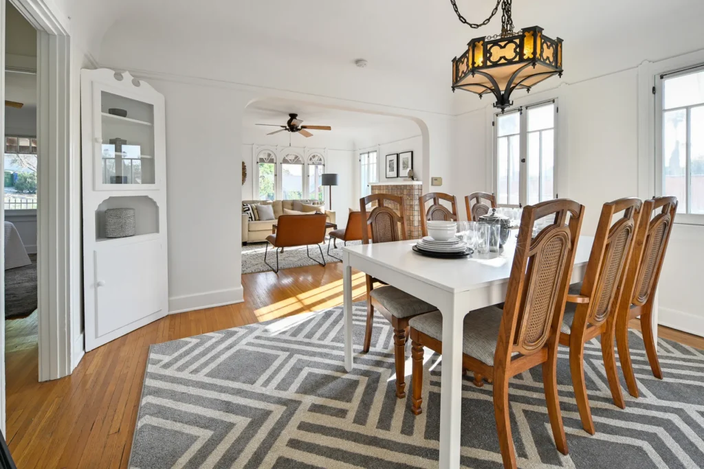 HDR real estate interior photography — living room, dinning room