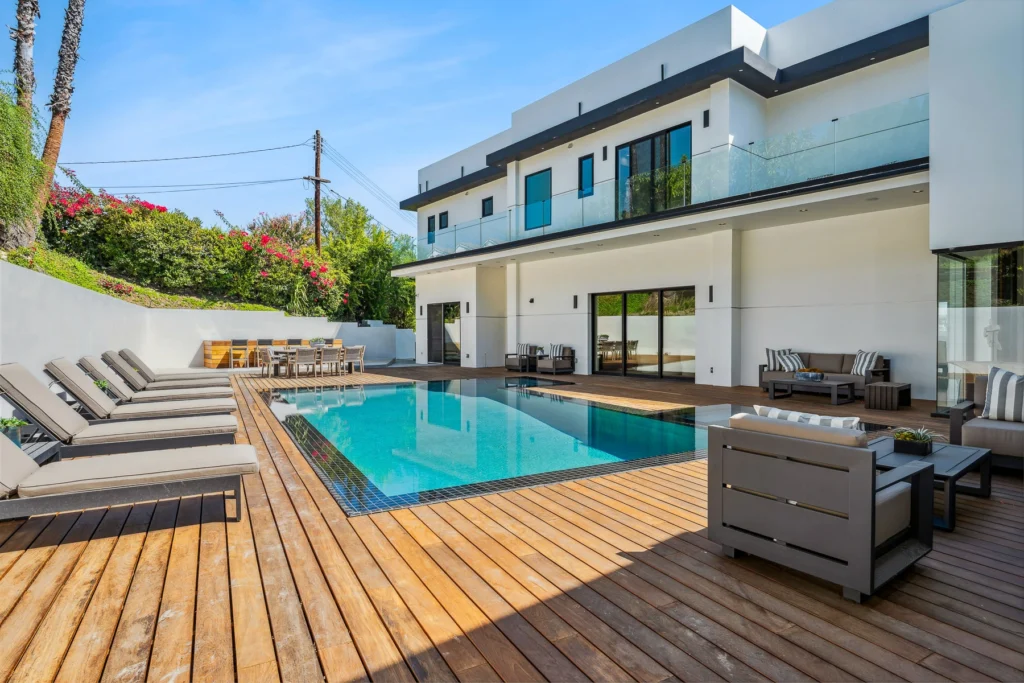 Real estate photography — backyard, pool, outside living area
