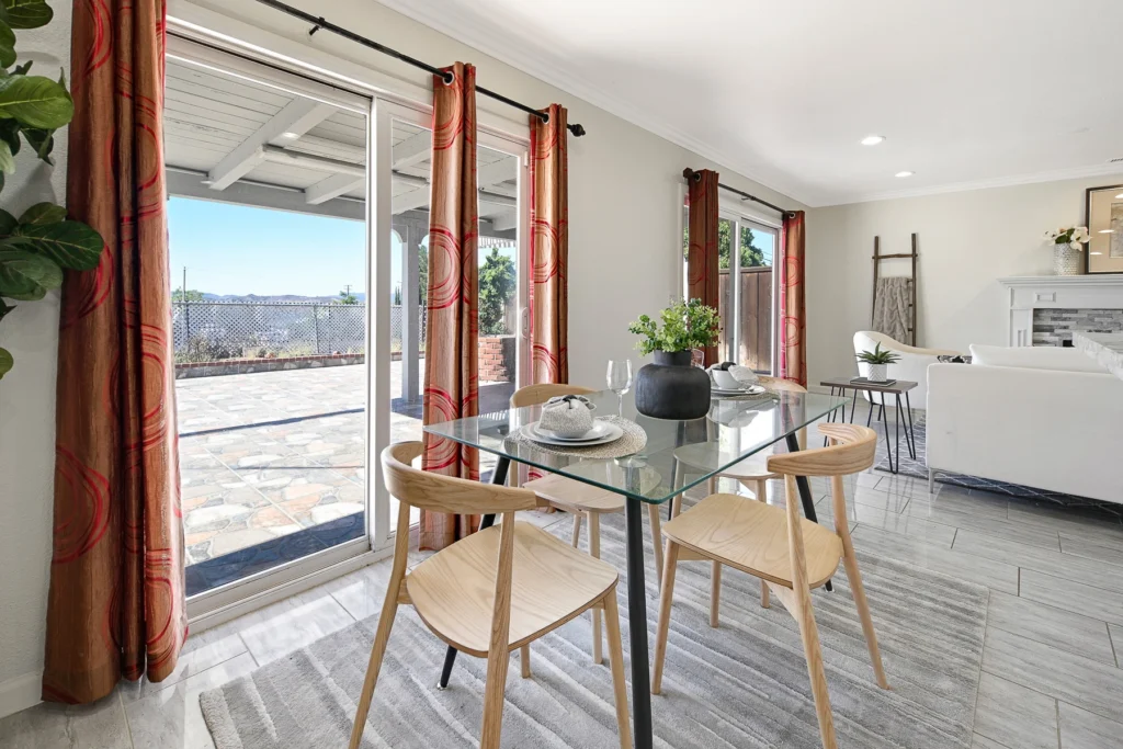 Real estate interior photography — open concept living area
